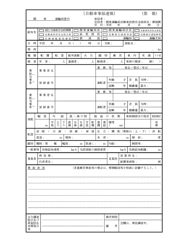 書 書き方 報告 事故