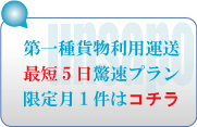 第一種貨物利用運送事業最短5日月1件限定プランご依頼はコチラ