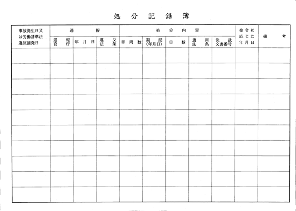 処分記録簿